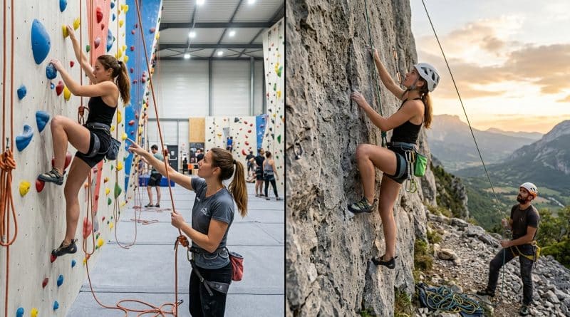 Escalade en salle ou en falaise : par quoi commencer ? Escalade en salle ou en falaise : par quoi commencer ?